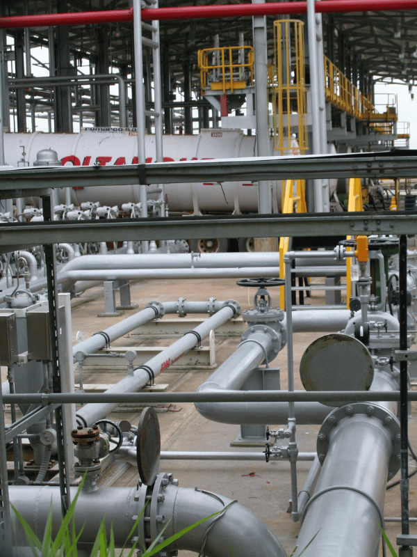 Process piping system in an industrial plant
