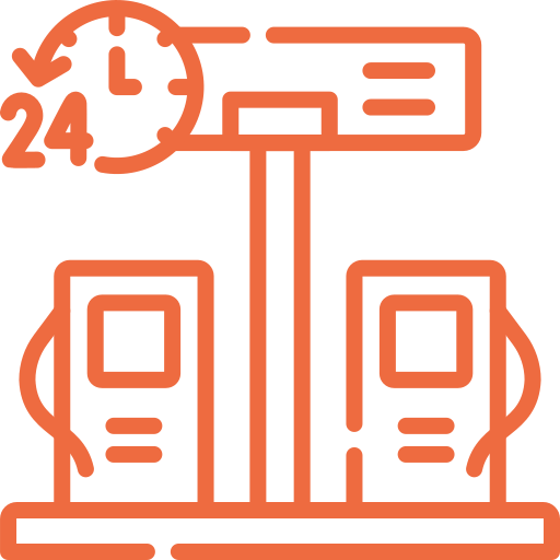 Round-the-clock service station icon